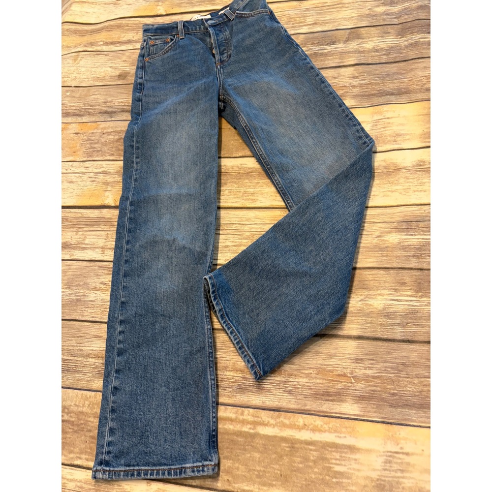 Aritzia Denim Forum Arlo High‎ Rise Straight Jeans Button Fly 25L Modern Classic